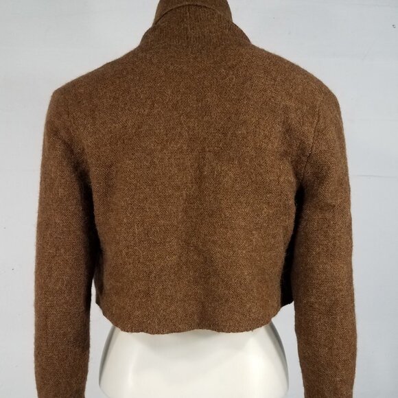 Peruvian Connection brown 100% Royal Alpaca bolero cardigan ladies Small - Picture 4 of 7
